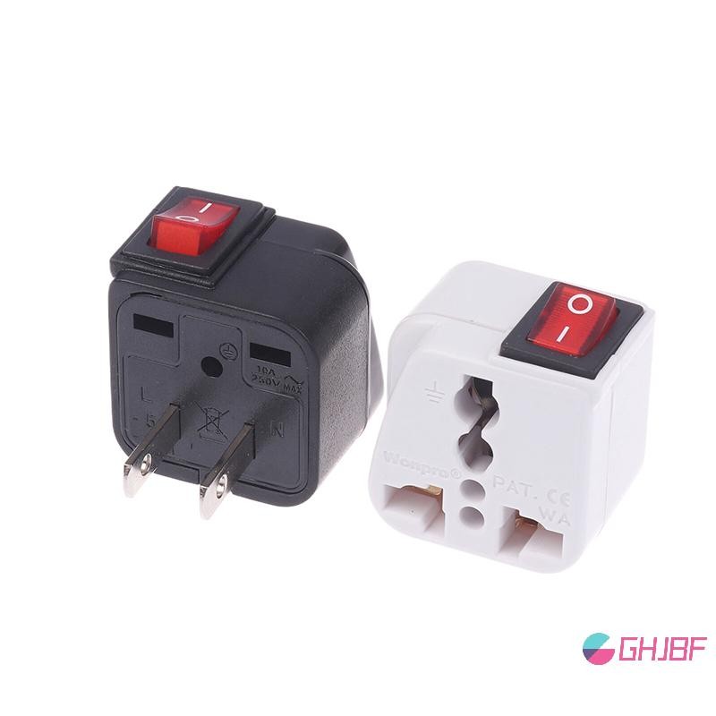 Ghjbf] US 2 Flip Plug Adapter Converter AC100~250V 10A พร้อมหลักเปิด ...