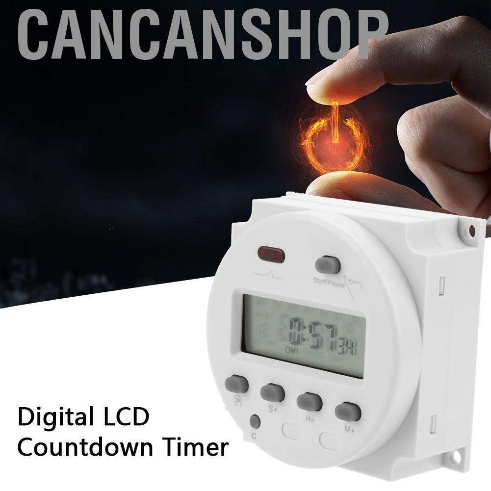 Cancanshop สวิตช์รีเลย์ตัวจับเวลาที่ตั้งโปรแกรมได้ CN102A Digital LCD ...