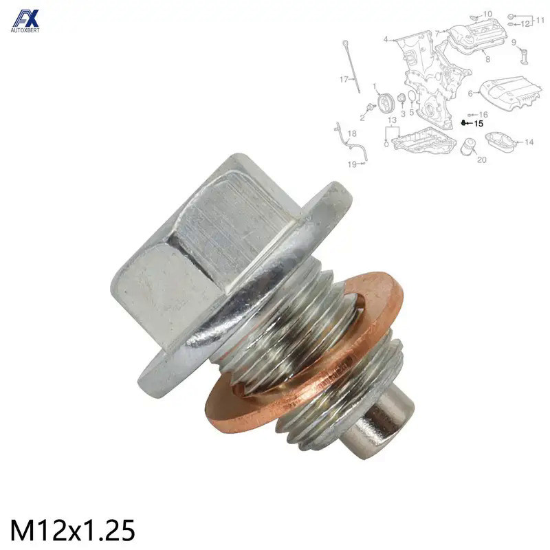 Fx M12 * 1.25มม.แม่เหล็ก Oil Sump Nut ท่อระบายน้ำน้ำมันปลั๊กสกรูสำหรับ ...