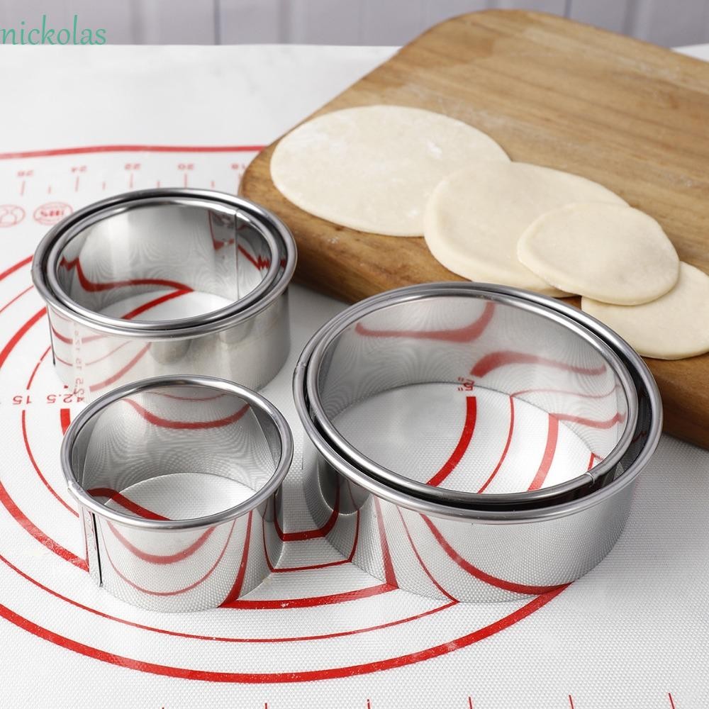 NICKOLAS 3 ชิ้น/เซ็ตรอบเครื่องตัดบิสกิต,สแตนเลส Rust-proof เกี๊ยว ...