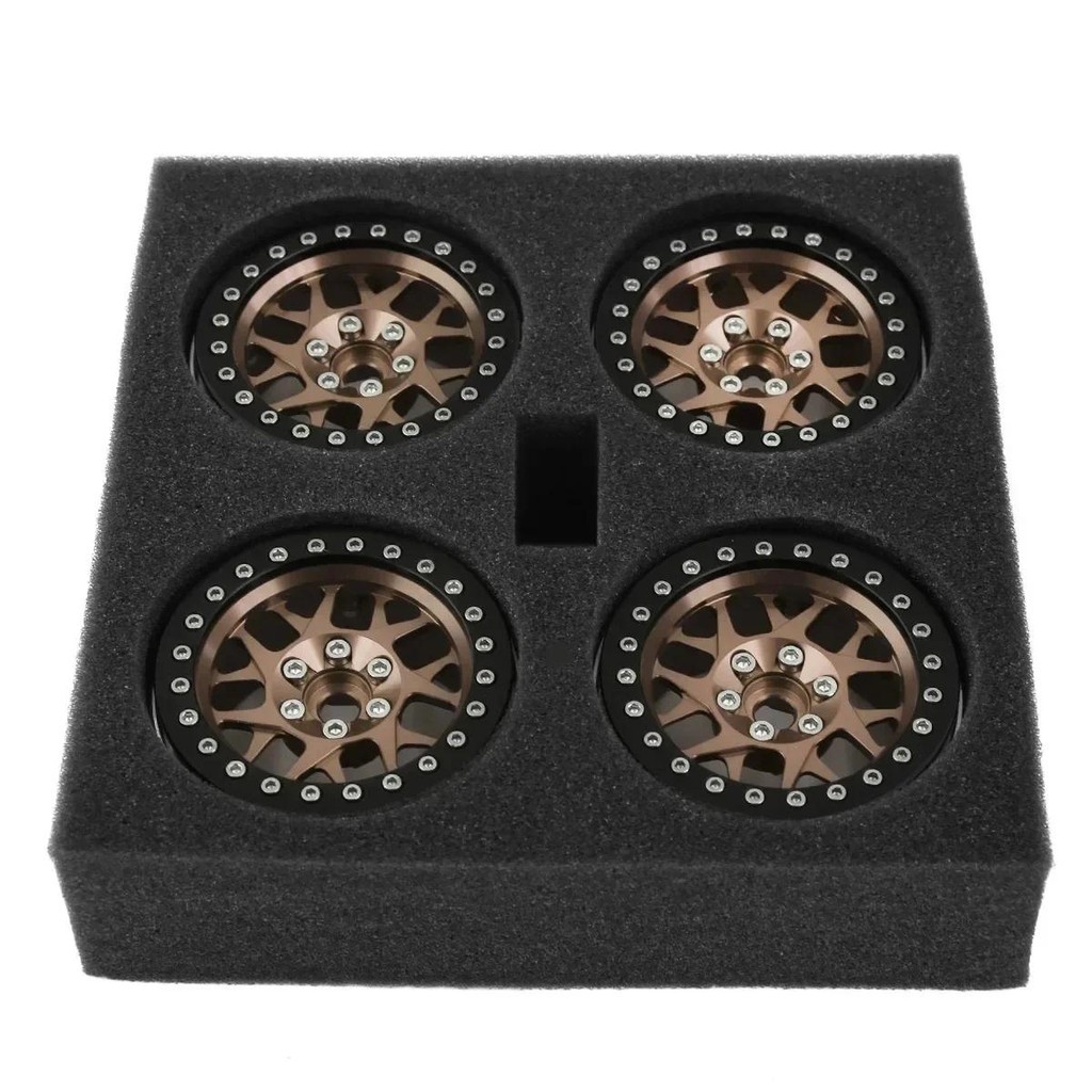 4Pcs 2.2 Metal Beadlock Wheel Rims for AXIAL Wraith TRX4 D90 1/10 RC Crawler US | UK