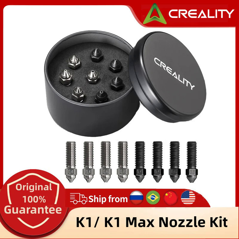 Creality Upgraded K1 Nozzle Kit, Hardened Steel Nozzle & High-end Hardened Copper Alloy, High