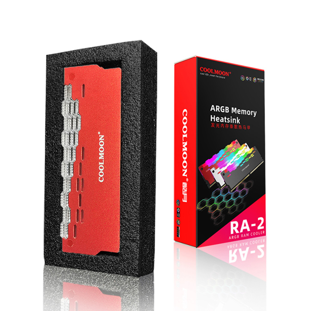 Coolmoon RA-2 RAM Memory Bank Heat Sink ARGB สีสันกระพริบเครื่องกระจาย ...