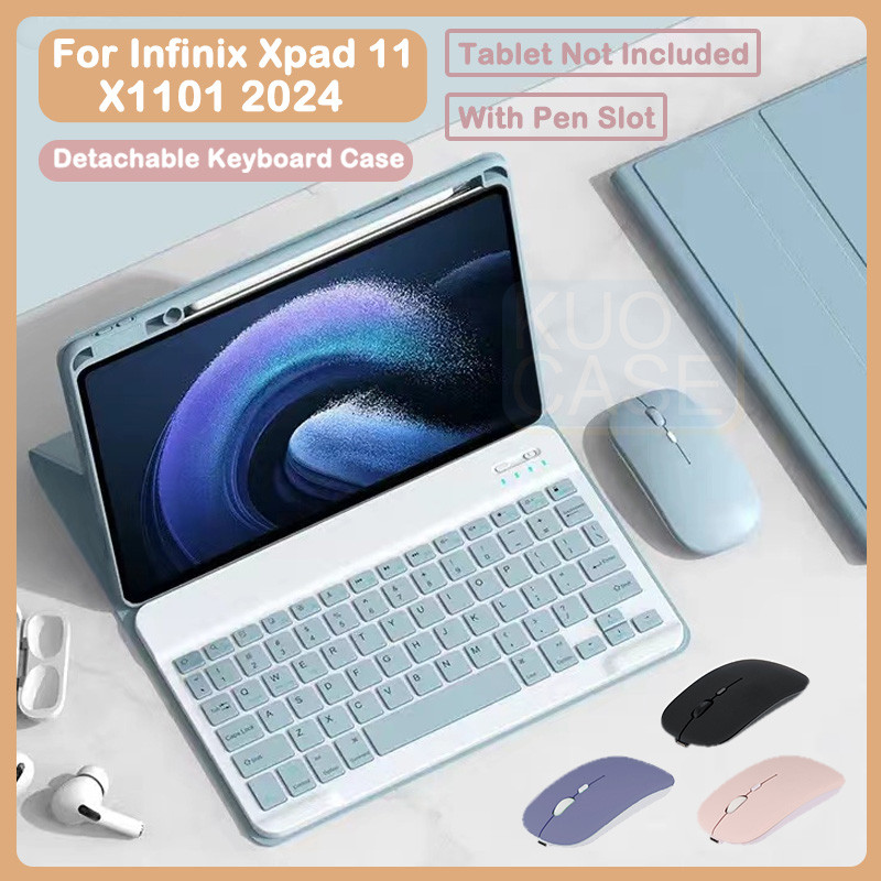 สําหรับ Infinix Xpad 11 2024 X1101 หนัง PU คีย์บอร์ดที่ถอดออกได้ TPU ฝา ...