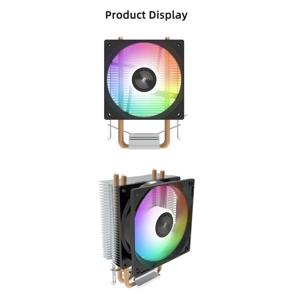 Teucer CPU Cooler 2 4 ท่อความร้อนหม้อน้ํา PC Cooling 3PIN PWM เงียบ Rgb ...
