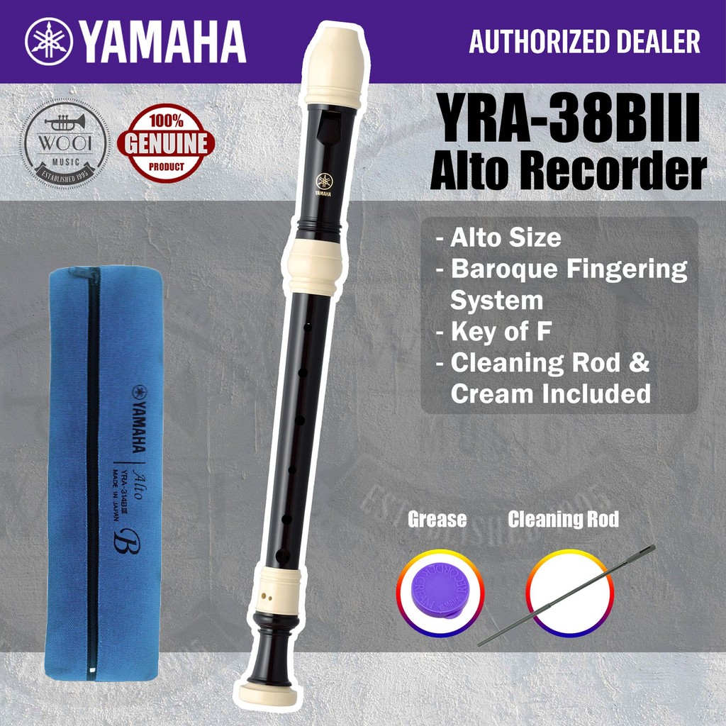 Registratore alto Yamaha YRA38BIII barocco usato con custodia MM3