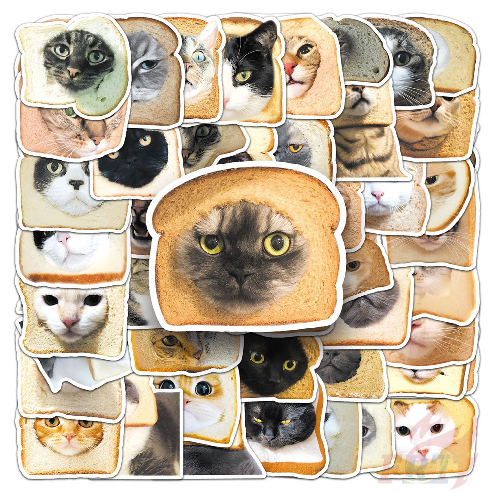50ชิ้น/เซ็ต สติ๊กเกอร์ Toast Cats Series 01 ตลก DIY สติ๊กเกอร์กันน้ํา ...