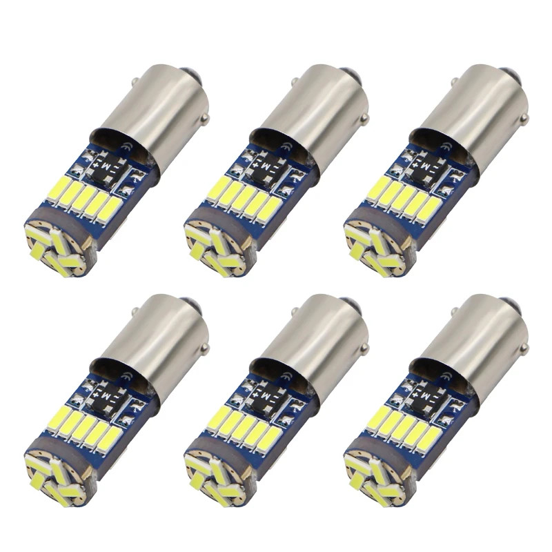 2/6PCS BA9S LED H6W T4W LED สําหรับรถยนต์ด้านหลังภายในไฟป้ายทะเบียน ...