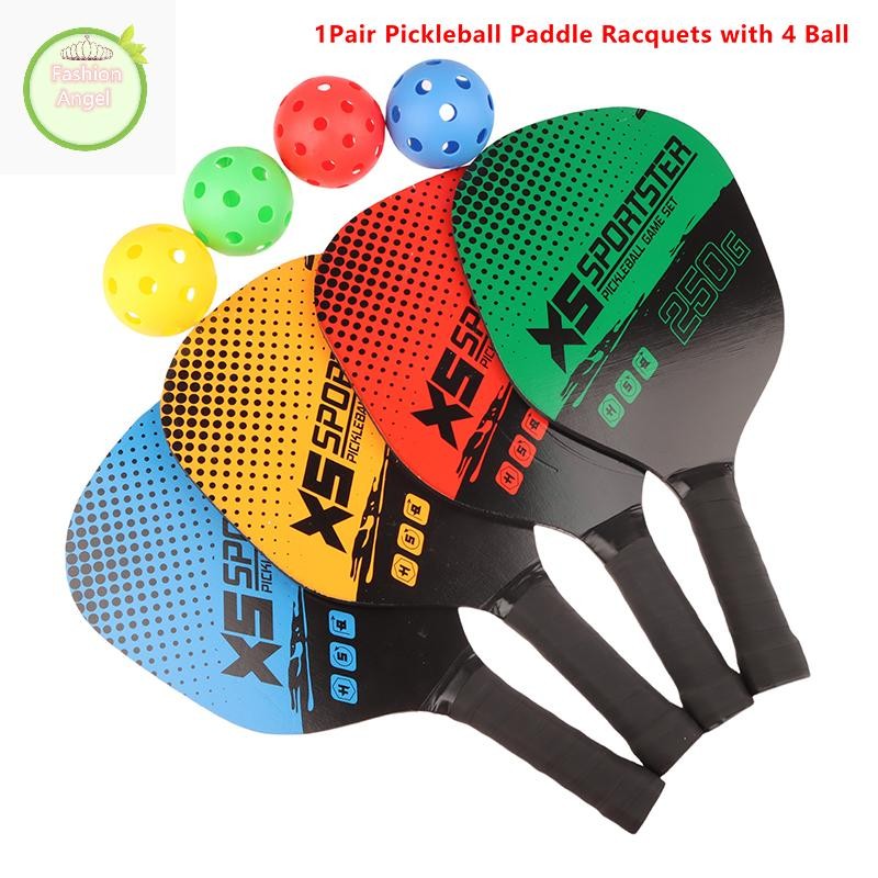FAngel Professional Pickleball ชุด 2 ชั้นไม้ Paddle Racquets 4 Ball ...