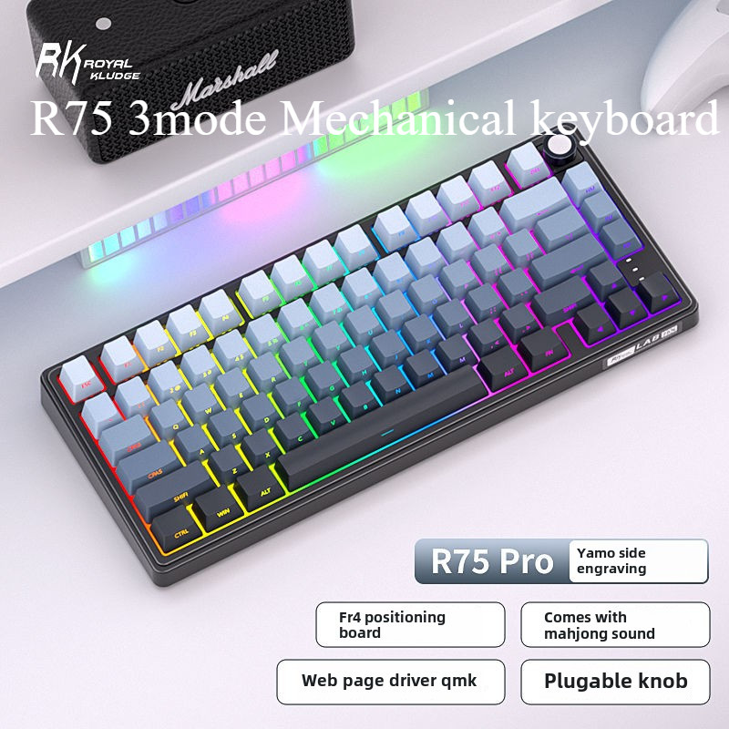Royal Kludge R75 Pro ปะเก็นไร้สาย Gamer คีย์บอร์ด 75% Custom 3 โหมด RGB ...