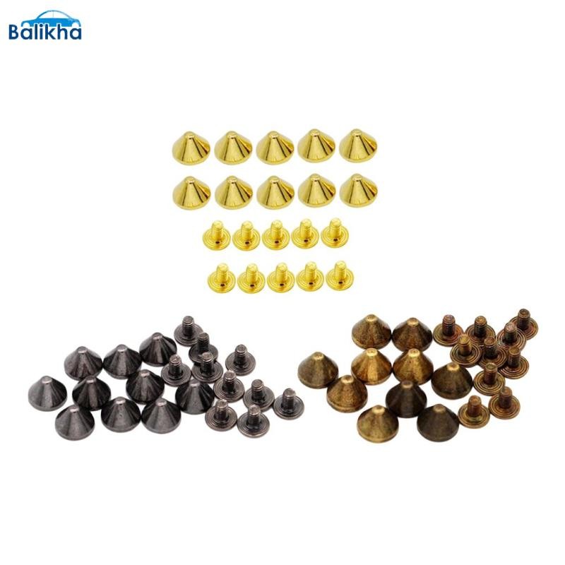 [บาลิข่า] แพ็ค 10 Alloy Punk เย็บยึด DIY Conic Rivets เสื้อผ้าหนัง ...