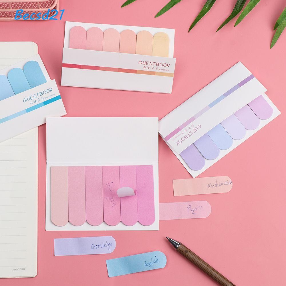 Becsd 120 แผ่น Sticky Notes น่ารักแปลกใหม่ Tab Strip Gradual เปลี่ยนสี ...