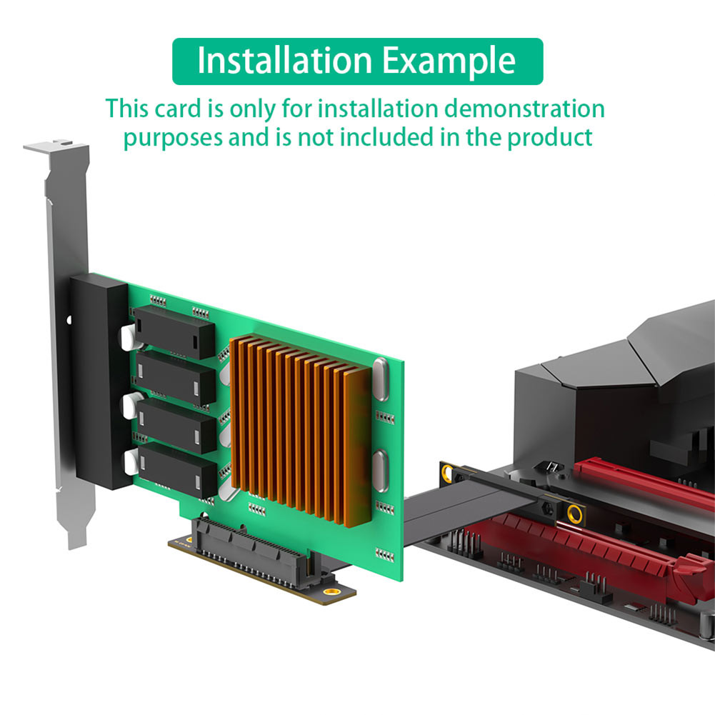 Pci-e 4.0 X1/X4 Riser Cable PCI-E 4.0 Riser Video Card Extension Cable ...