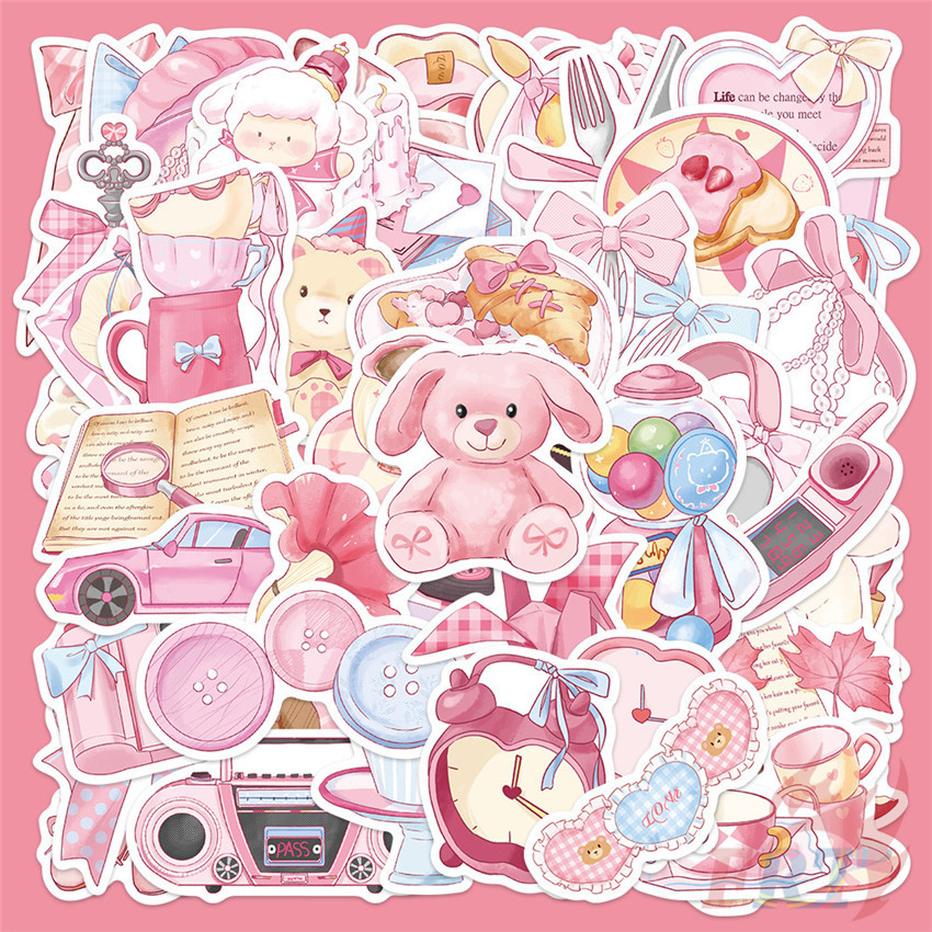 Baby Pink Girls . Watercolor Art Series 01 Stickers 50Pcs/Set Fashion ...