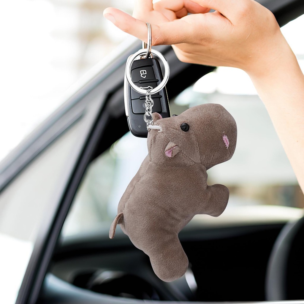 Moodeng Hippo Plush Hippopotamus Charm Key Chain yonteth