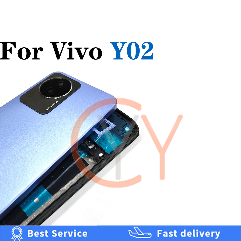 สําหรับ VIVO Y02 / Y02A / Y02T v2254 v2252 ฝาหลังแบตเตอรี่ Houser ปุ่ม ...