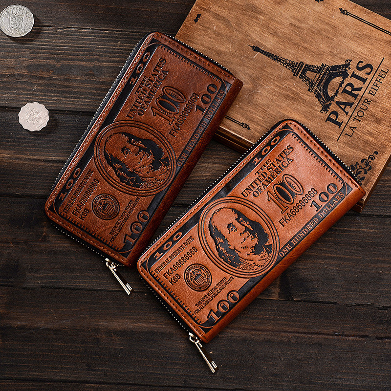 อุปทานพิเศษข้ามพรมแดน US Dollar Retro Men Creative Clutch Wallet Wallet ...