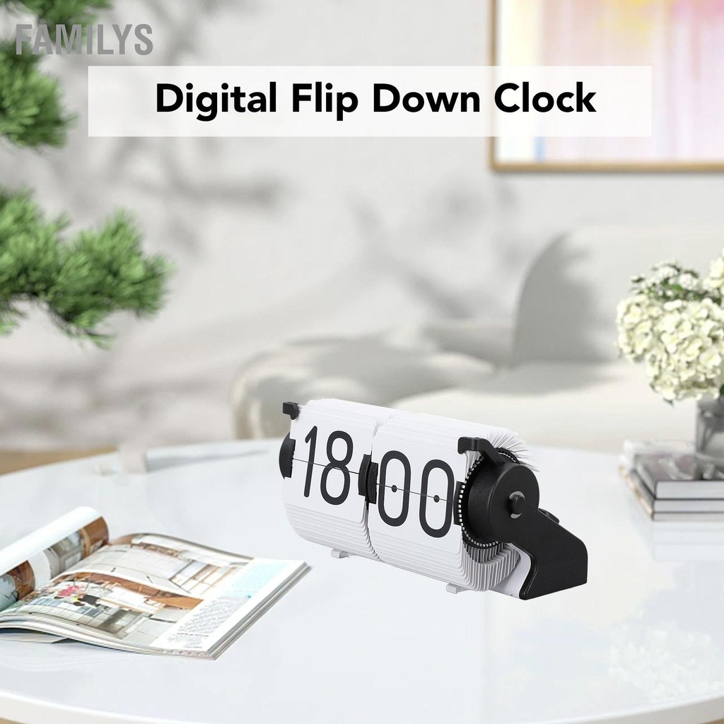 FamilyS Digital Flip Down Clock มัลติฟังก์ชั่นอัตโนมัติลงหน้านาฬิกาตั้ง ...