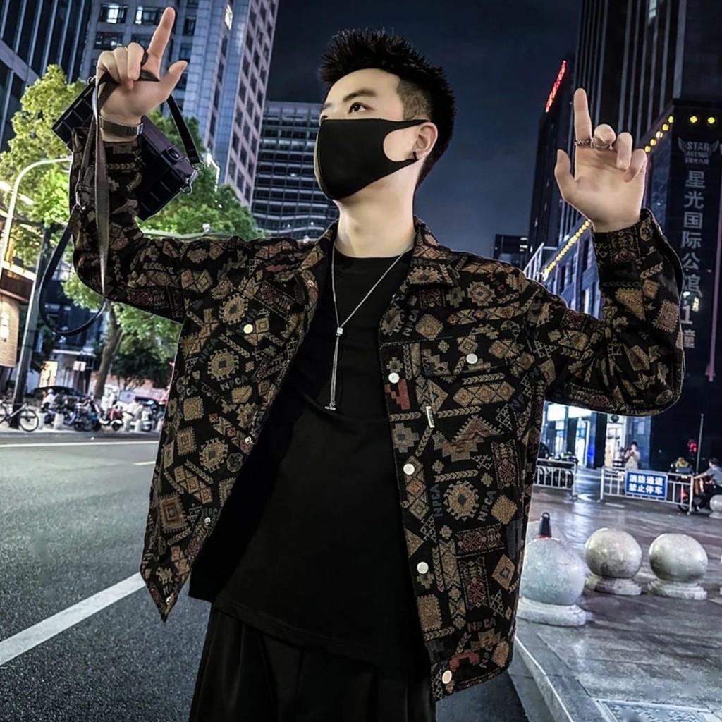 ผู้ชายหนาเสื้อแจ็คเก็ต High-End หล่อ Ruffian หล่อ Street สวมใส่ฤดูใบไม้ ...