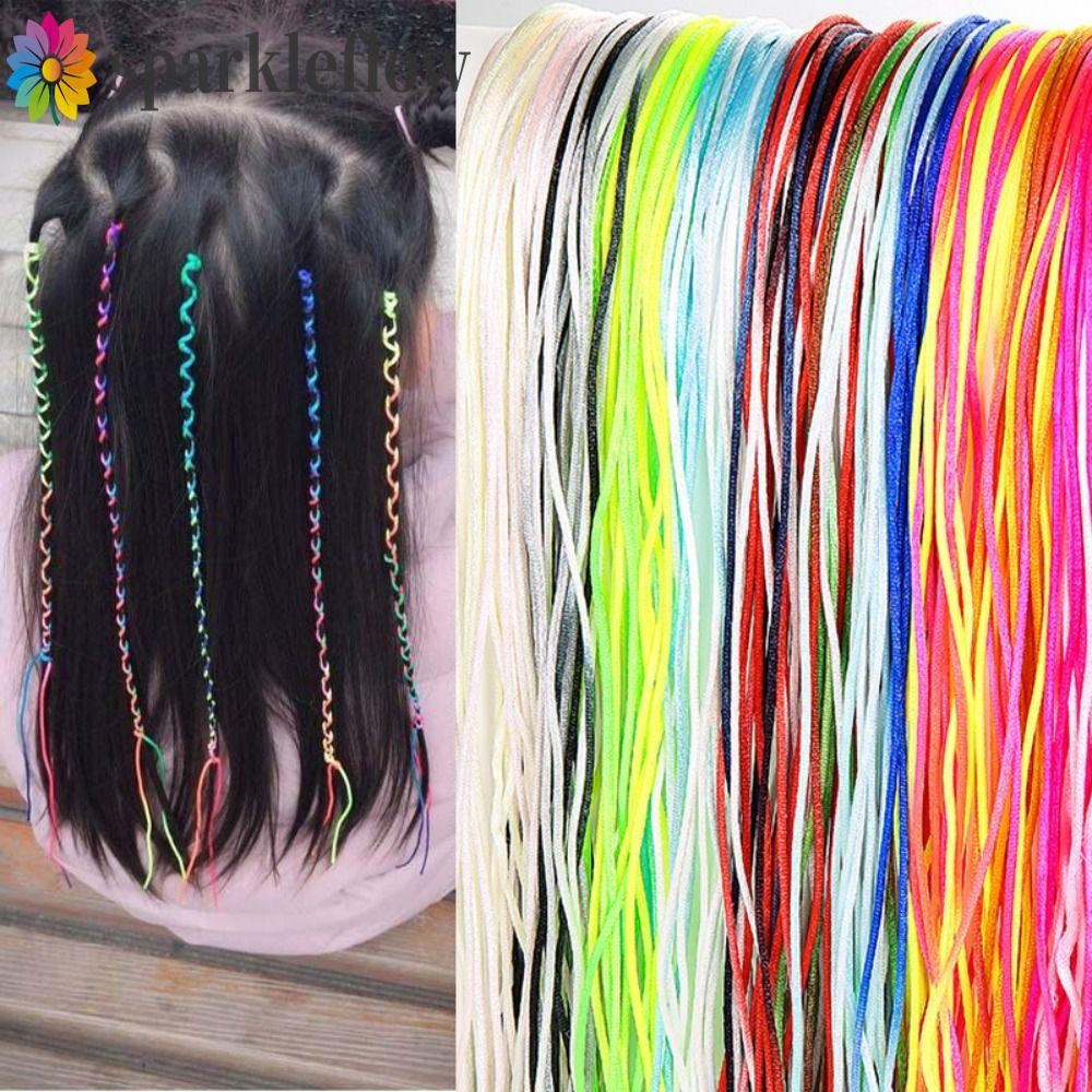 Sparkleflow 10PCS เชือกถักผม,ผสมสีสันยาว Braiding Hair Strings, จัดแต่ง ...