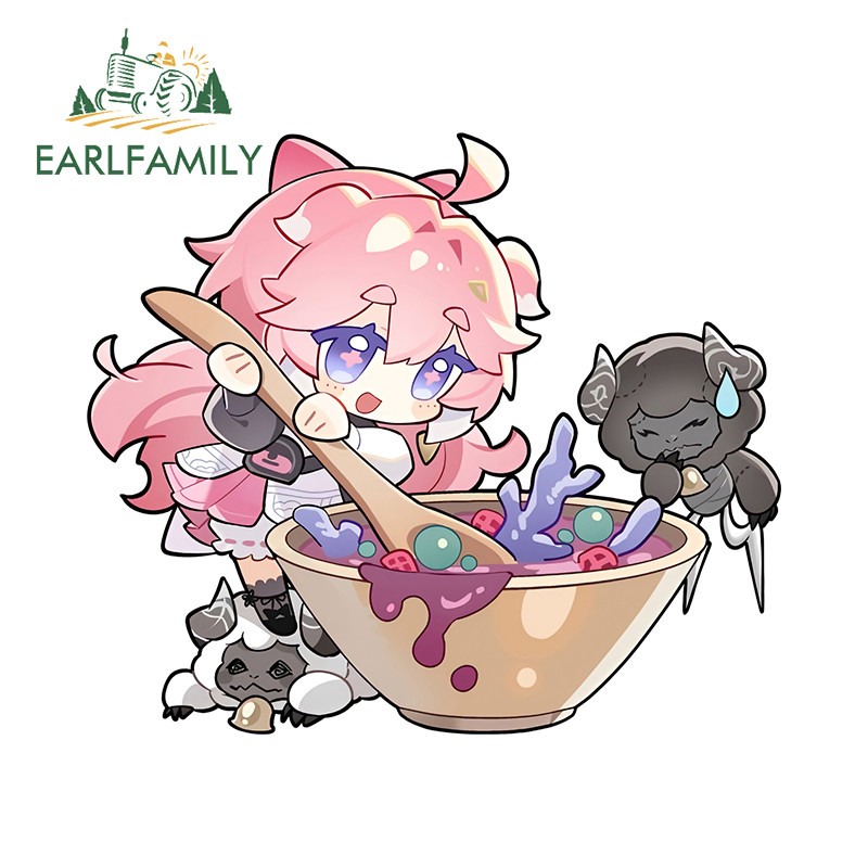 EARLFAMILY 13 ซม.x 11.3 ซม.Jibi Encore ทําอาหารรถสติกเกอร์อะนิเมะ ...