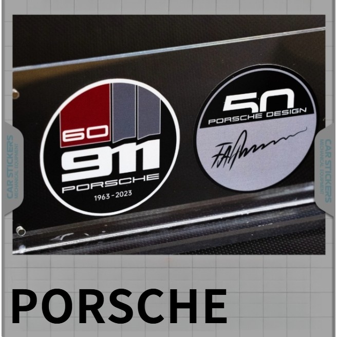 PORSCHE three-dimensional logo stickers, 911 car culture decorative ...