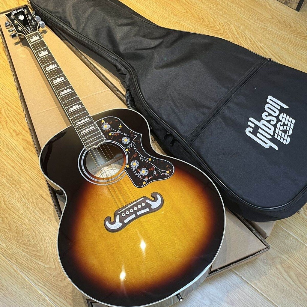 Gibson J-200 J200 กีต้าร์โปร่ง Solid Spruce Top Vintage Sunburst พร้อม ...