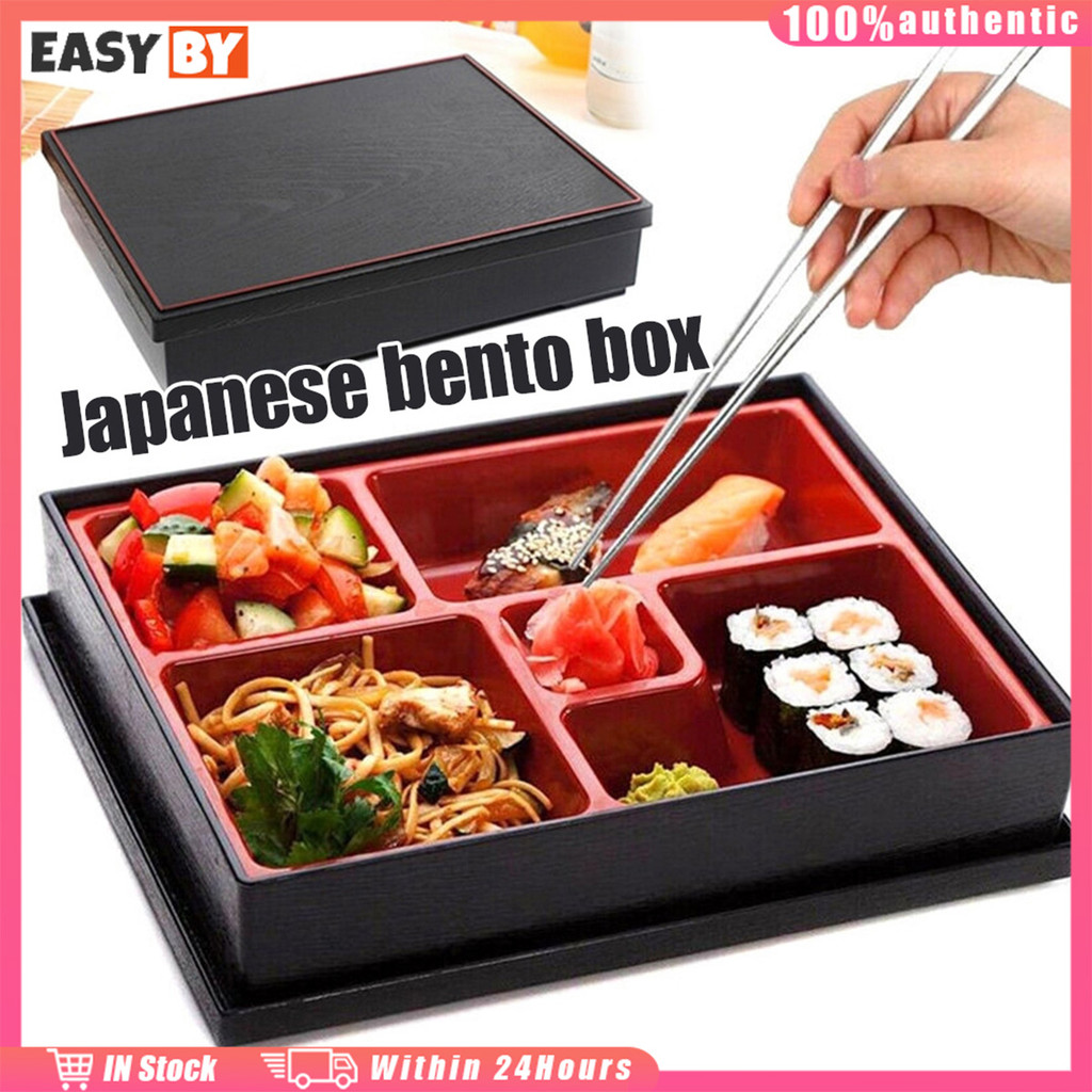 Fast Shipping Japanese 5-Compartment Bento Box ABS Food Container with Lid