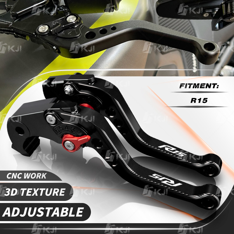 สําหรับYamaha YZF R15 3Dสั้นคลัทช์คันโยกเบรคชุดปรับHandle Leversอุปกรณ์ ...