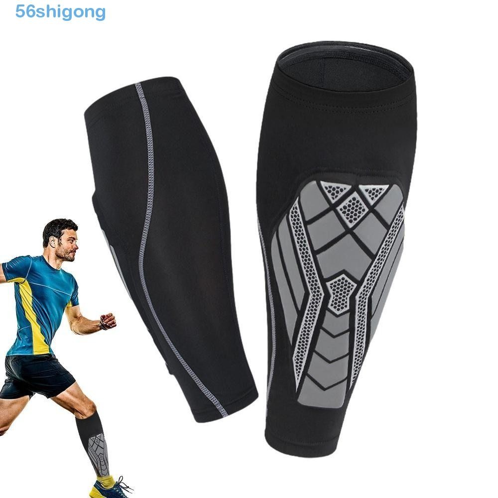 Shigong แขนบีบอัดน่อง, หนาพร้อม EVA Pad Soccer Shin Guards, Unisex ขา