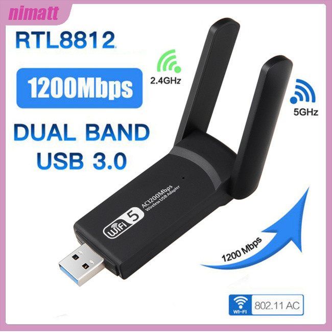 Ni 2.4G/5G 1200mbps Usb Wireless Lan Dongle เสาอากาศ Ap อะแดปเตอร์ Wifi ...