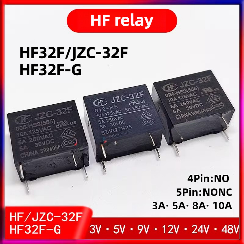 2 ชิ้น Original JZC-32F HF32F-G HF HF32F รีเลย์ 4Pin 5Pin 5V 9V 12V 24V ...