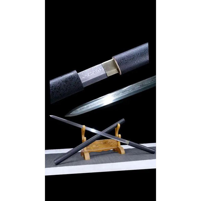 Handmade Multi Refined Pattern Steel Blade, Qing Style Tang Horizontal ...