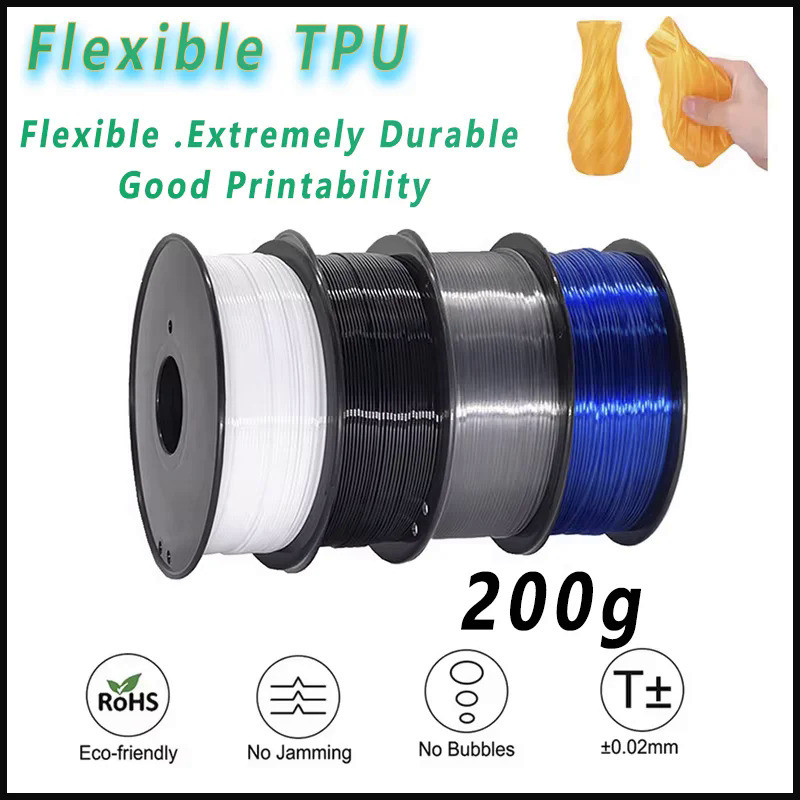 TPU 3D Printer Flexible Filament 200g 1.75mm Soft Flexible 3D Printing ...