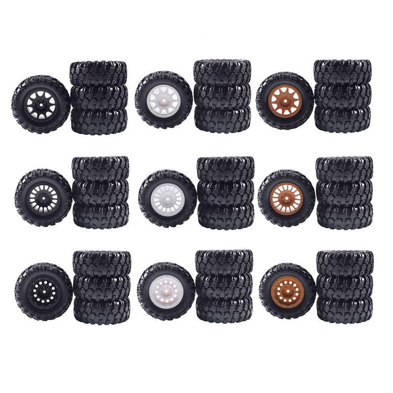 Hobbysoul 4pcs RC 1/10 On Road Slick Tire Rubber Tyre Fit For 1:10 Touring Drift Car Wheel Rim