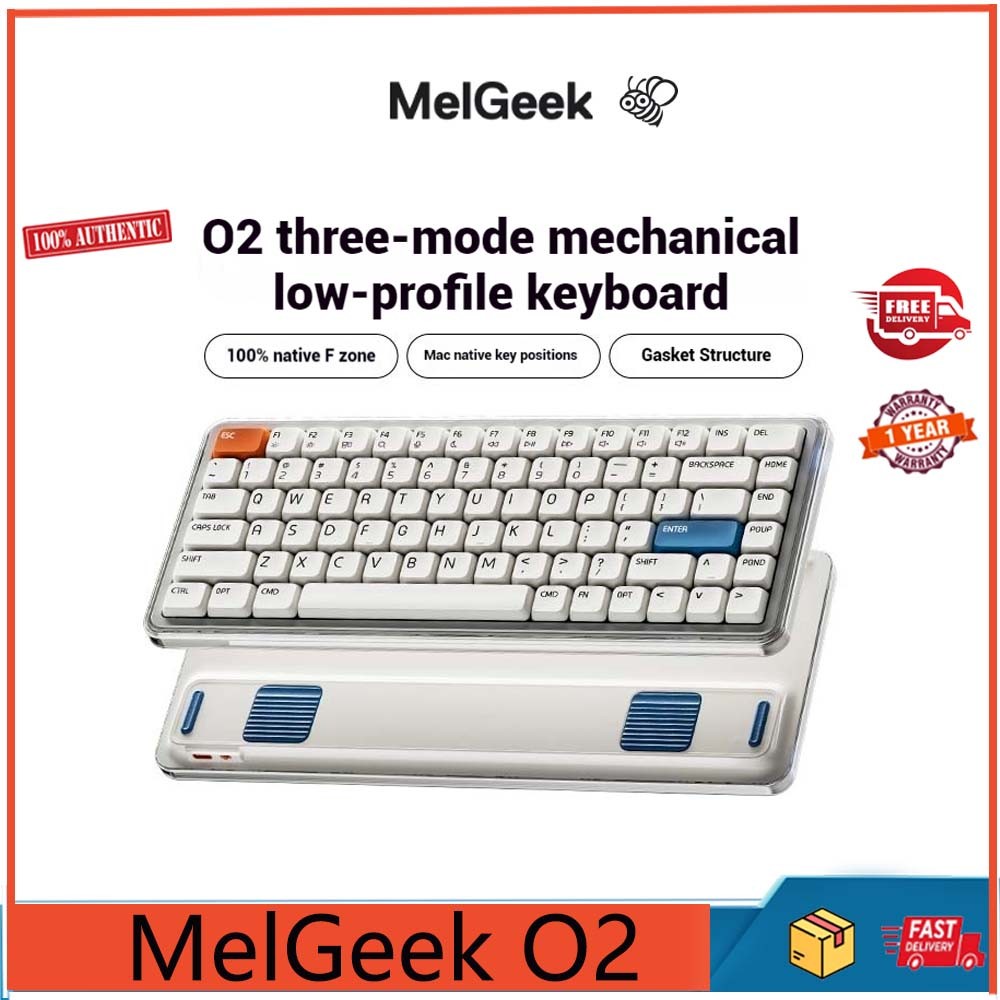 Melgeek O2 ไร้สายสามโหมด Kaihua แกนแคระ GASKET โครงสร้างแป้นพิมพ์ ...
