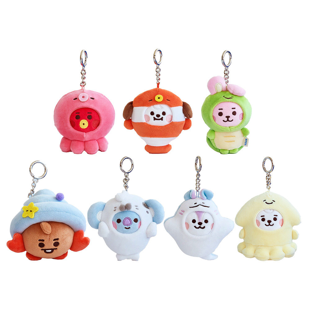 10 ซม.BT21 น่ารัก Cooky Tata Rj Mini พวงกุญแจตุ๊กตา Ocean Friends ยัด ...