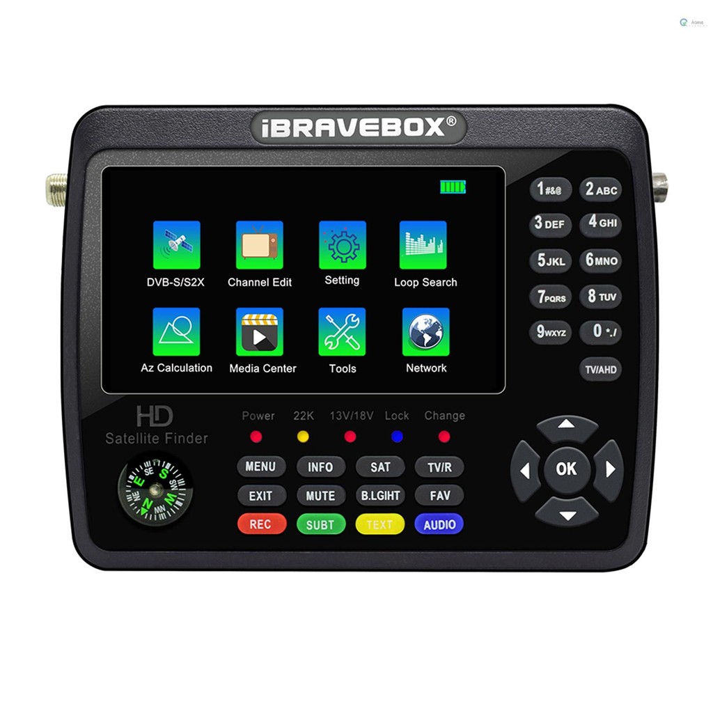 Findeur Satellite Détecteur Signal Satellite Mulcort V10 Finder Max HD - Écran 4,3 Pouces - Compatible DVB-S/S2/S2X - H.265 4K Réglage Antenne Parabole