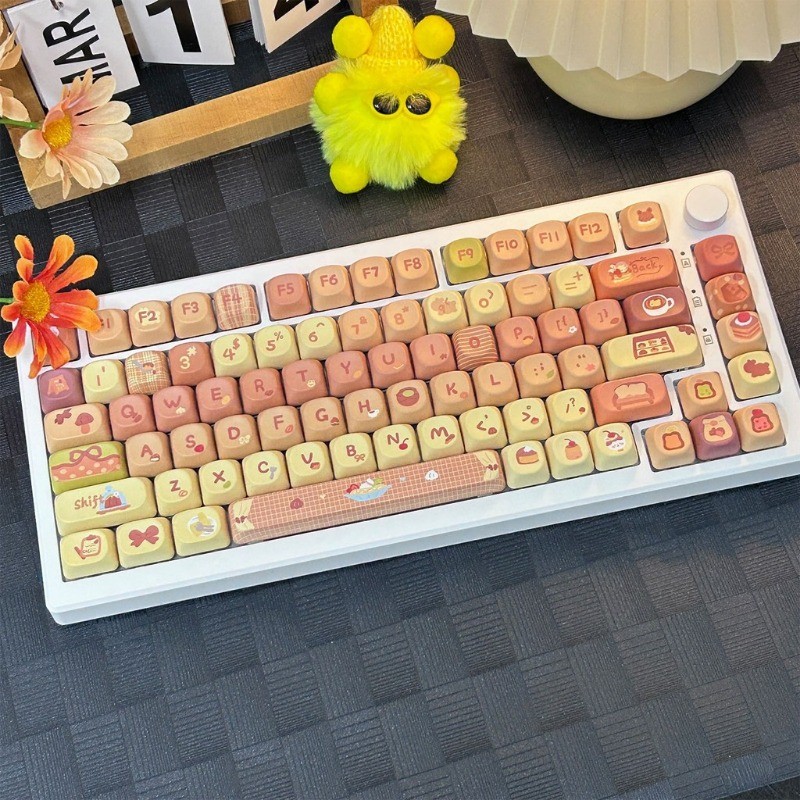 Coco ช็อกโกแลต Keycap MOA โปรไฟล์ 120 + คีย์ PBT Dye Sublimation MAD 68 ...