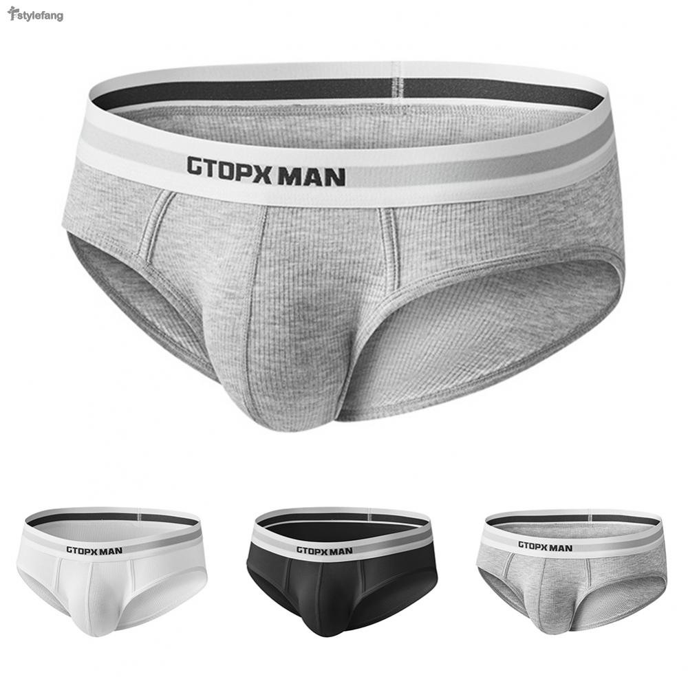 Stylish Mens ชุดชั้นใน Ribbed กางเกงระบายอากาศพร้อม Low Rise และ Bulge ...