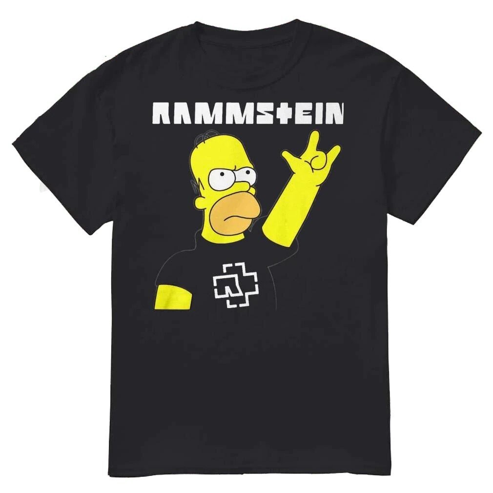 ยี่ห้อใหม่แฟชั่น streetwear รูปแบบเสื้อยืด Rammstein Homer Simpson Mens ...