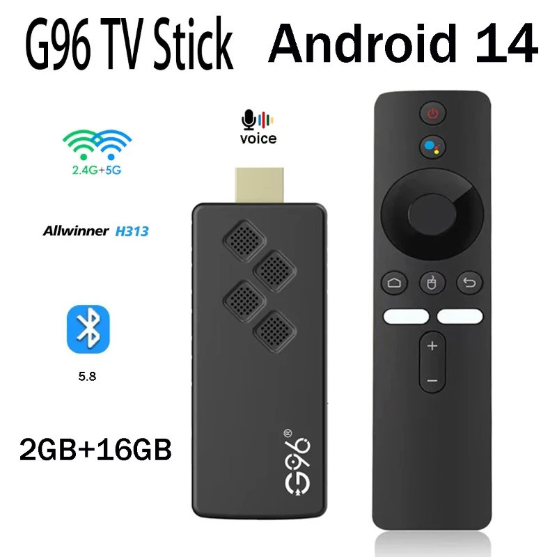 แท่งทีวี G96 ALLWINNER H313 2GB 16 K HD Android 14.0 BT 5.8 Voice ...