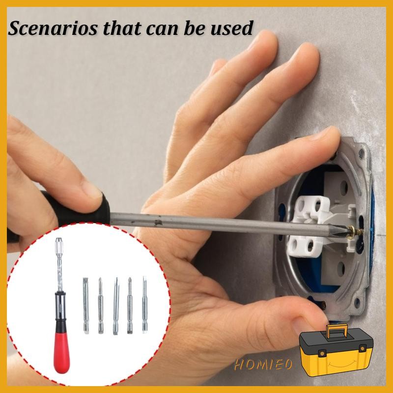 Homie0 Push Pull Ratchet ไขควงมือกดหมุนเกลียวสกรู Driver Bits | Shopee ...
