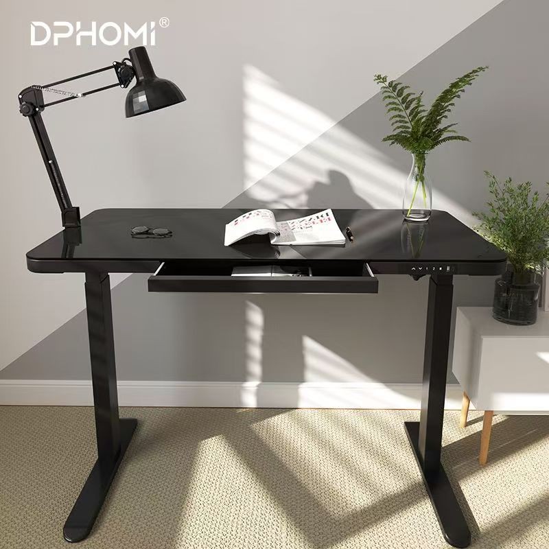 DPHOMI Electric lift study table โต๊ะยกไฟฟ้า โต๊ะคอมพิวเตอร์กระจกนิรภัย ...