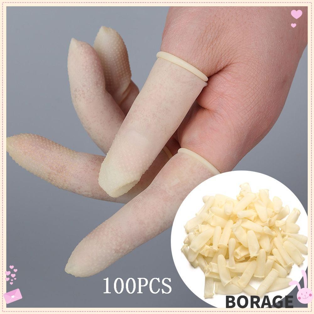 BORAG 100PCS สีขาว Finger Cots Reusable ปลายนิ้วป้องกันถุงมือยาง ...