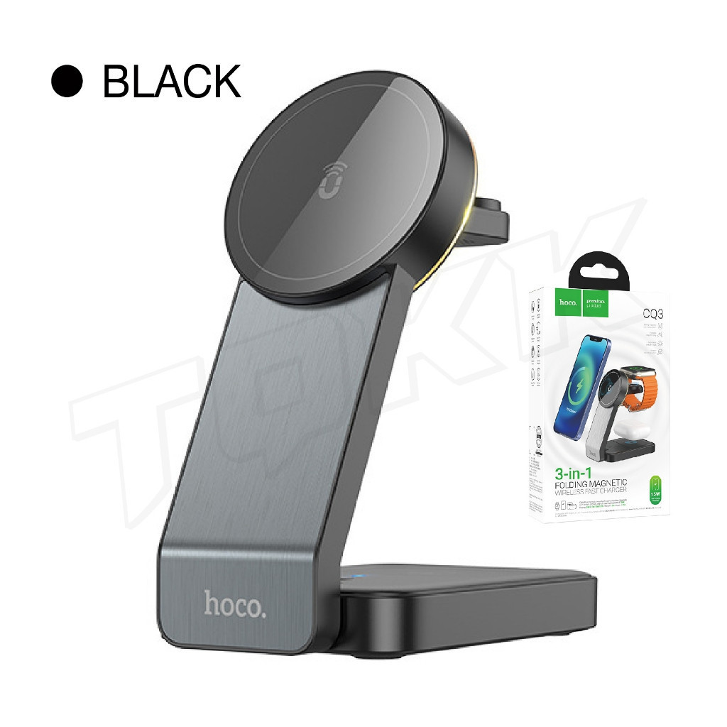 Hoco CQ3 3in1 ดีไหม รีวิวแท่นชาร์จไร้สาย 15W เทียบ CQ4