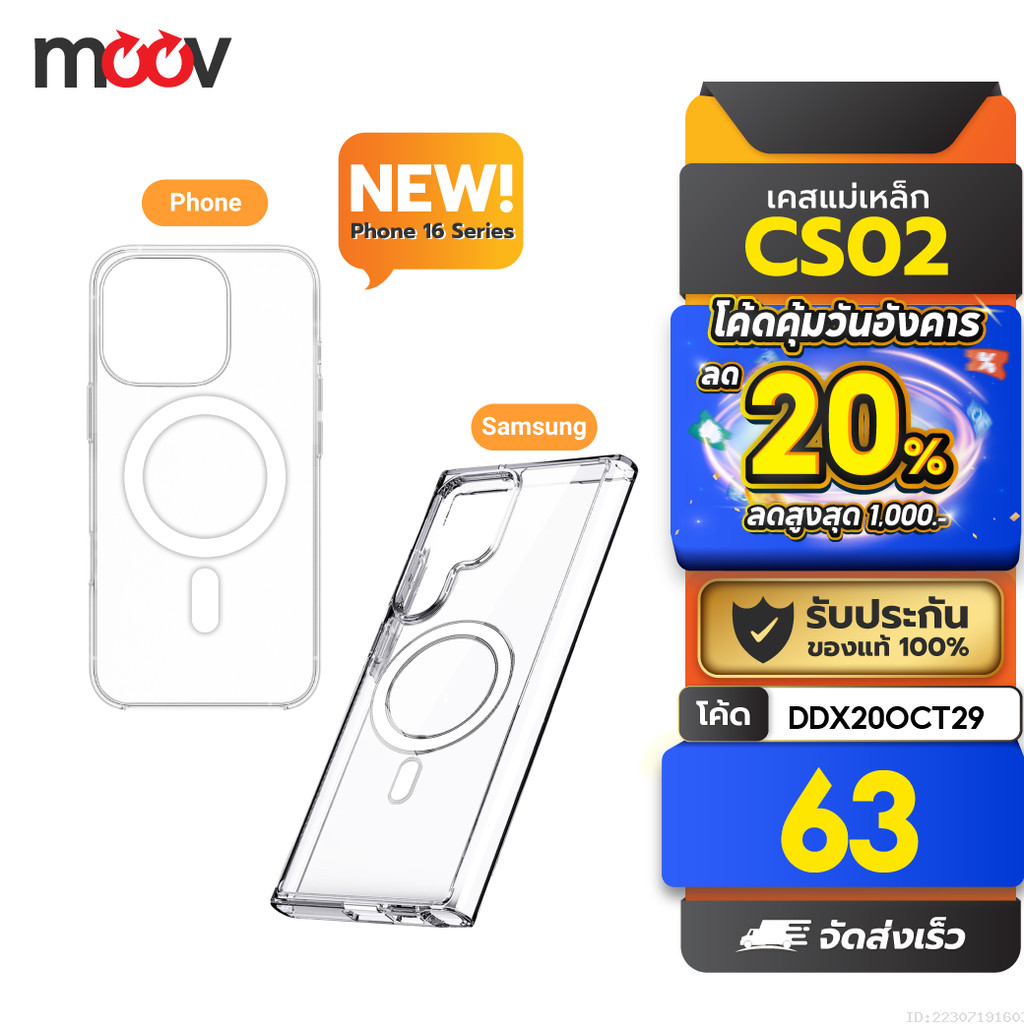 [63บ. ราคาพิเศษ] Moov CS02 Magnetic Case เคสแม่เหล็ก เคสมือถือ Phone 12 ...