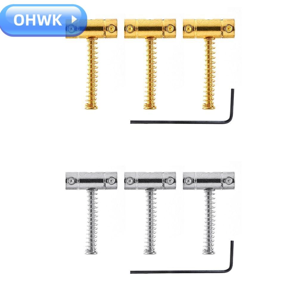 Ohwk 3 ชิ้น Telecaster Compensated Bridge, Iron Gold กีตาร์ไฟฟ้าสะพาน ...