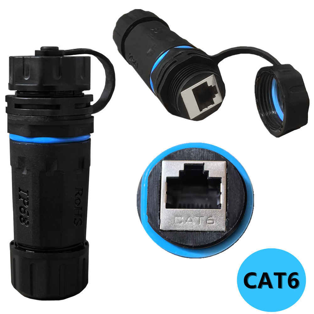 IP68 RJ45 Coupler อะแดปเตอร์กันน้ํา Cat6 Connector Shielded STP Cat5 ...