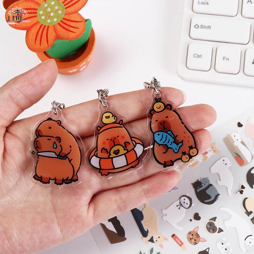 JEREMY1 Capybara พวงกุญแจอะคริลิค,การ์ตูน Capybara เรซิ่นการ์ตูน ...